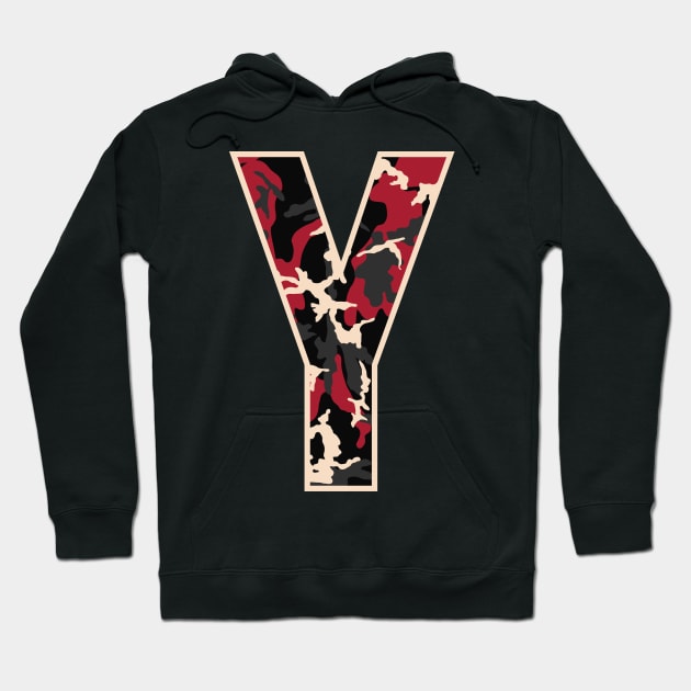 Initial Capital Letter Y Camo Alphabet Gift Women Men Hoodie by teeleoshirts